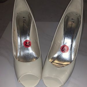 Light Nude peep toe cork wedges size 10